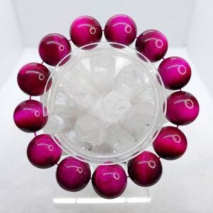 ● 16mm Chunky "Hot Pink" Tiger Eye Bracelet